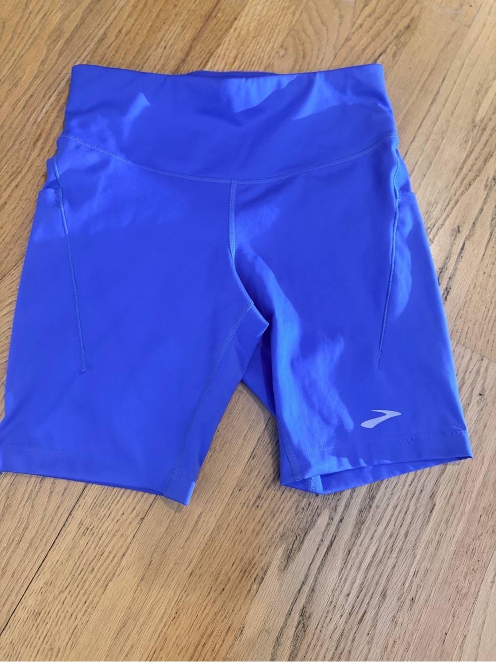 Ladies Size Small "Brooks" Electric Blue High-Waist Swim Shorts